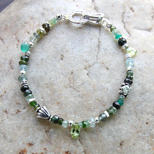 [351]Green Gemstones Bracelet (천연 원석팔찌)